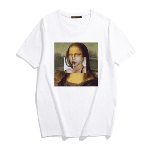 Mona Lisa Y2K T-Shirt: Cute Tops for Coquette & Grunge Aesthetic Styles