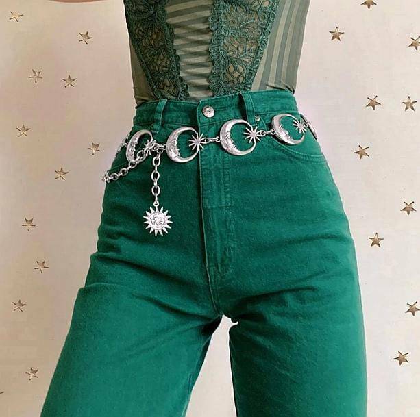 Moon Child Y2K Belt: Embrace Coquette & Grunge Aesthetic Styles