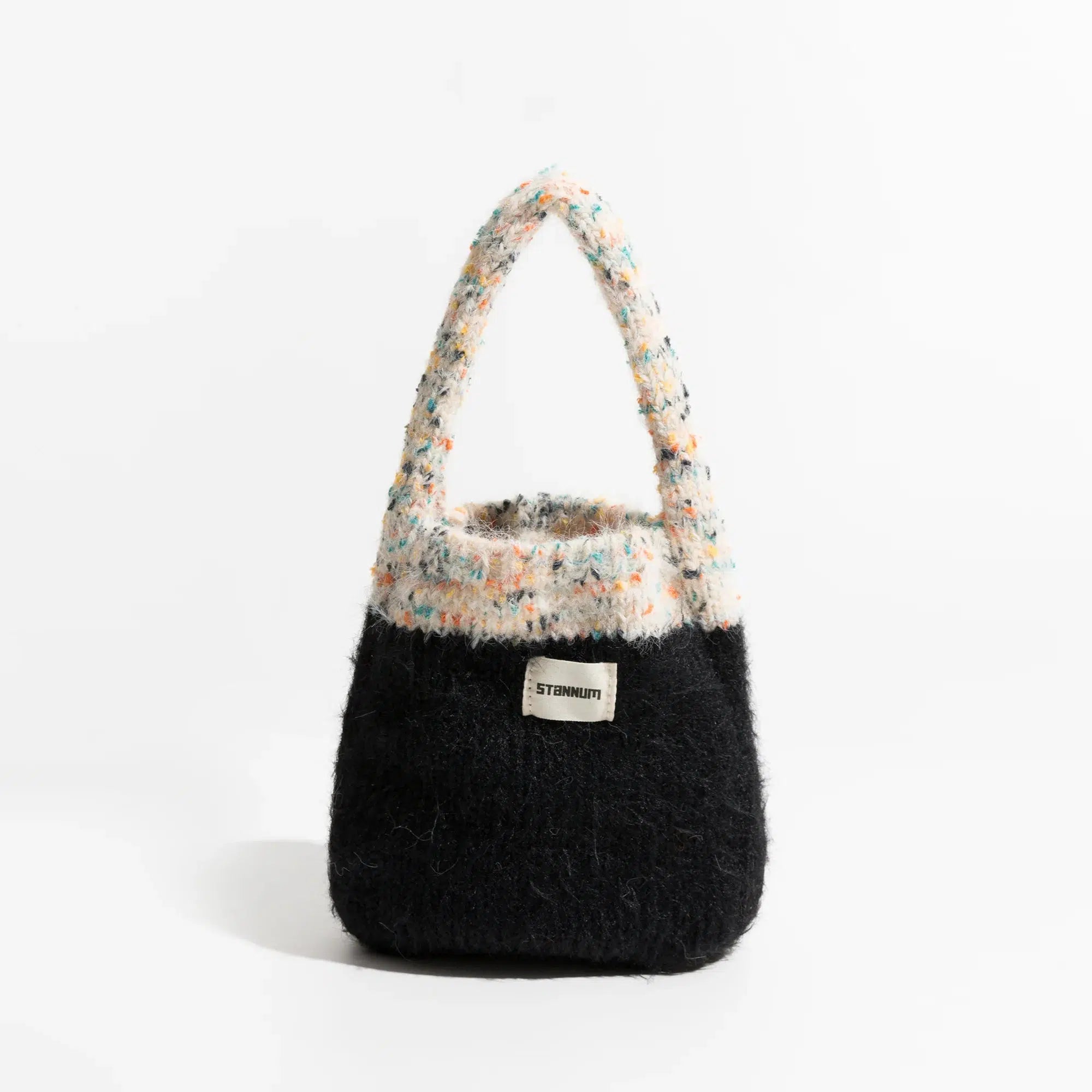 Multicolor Knitted Bucket Bag - Y2K Fashion Essential for Aesthetic Outfits