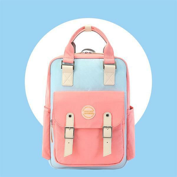 Multicolor Pastel Y2K Aesthetic School Backpack for Trendy Outfits