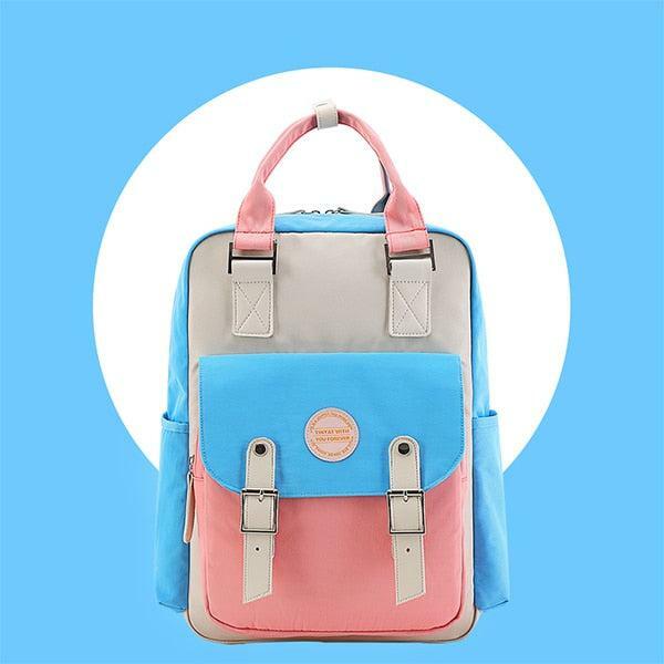 Multicolor Pastel Y2K Aesthetic School Backpack for Trendy Outfits