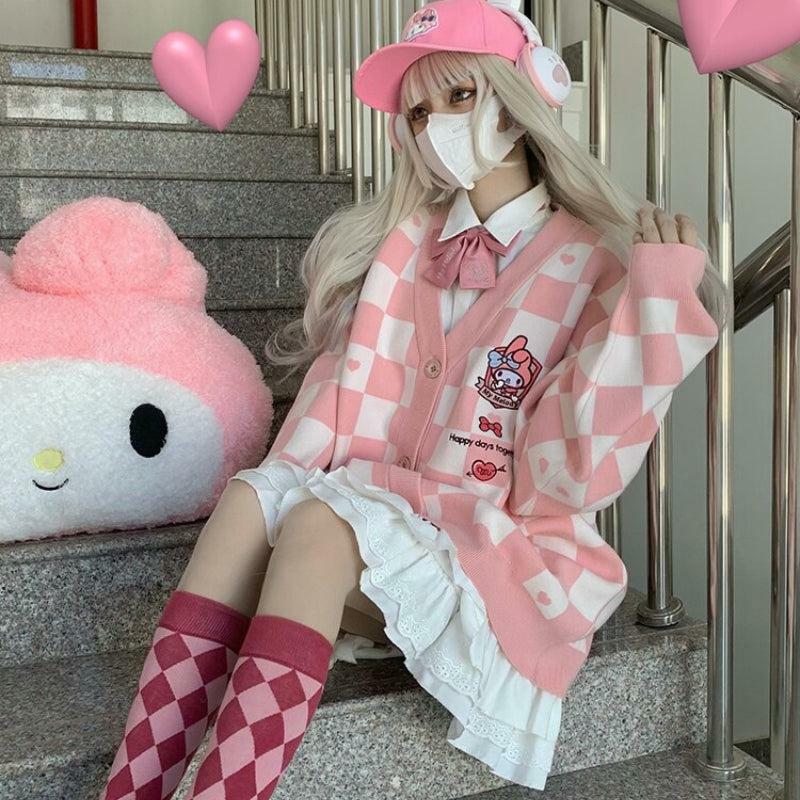 My Melody Pink Cardigan - Y2K Fashion, Coquette Aesthetic, Cute Tops