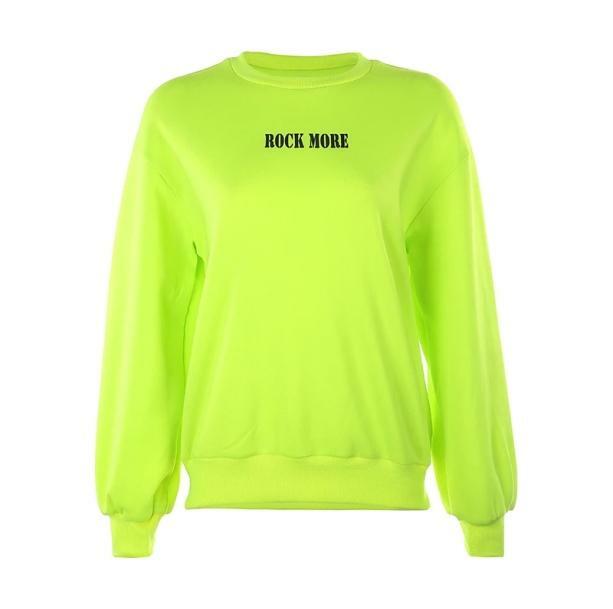 Neon Green Y2K Sweatshirt: Cute Tops for Coquette & Grunge Aesthetic