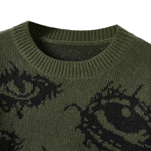 Open Eye Sweater: Y2K Fashion Essential for Coquette & Grunge Aesthetics