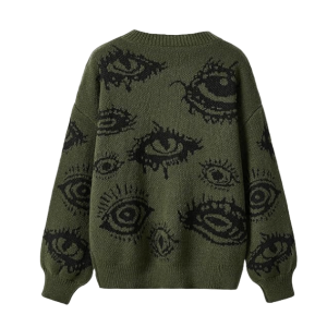 Open Eye Sweater: Y2K Fashion Essential for Coquette & Grunge Aesthetics