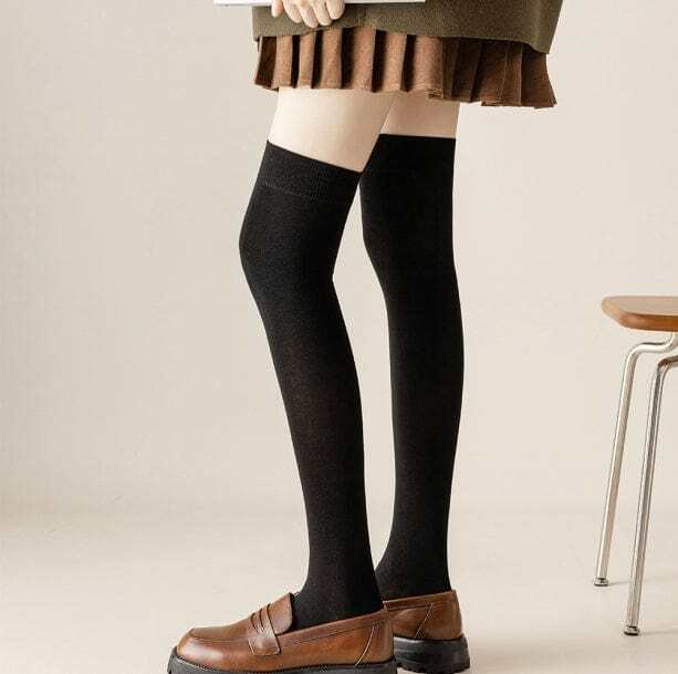 Over Knee Dark Academia Socks for Y2K Fashion & Aesthetic Outfits