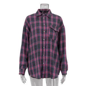 Oversized Pink Plaid Shirt - Y2K Fashion, Coquette Aesthetic, Cute Tops