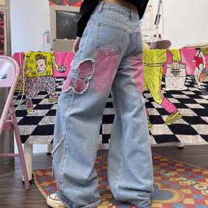 Pastel Butterfly Wide Leg Jeans - Y2K Fashion, Grunge Aesthetic, Cute Tops