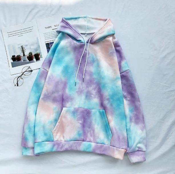 Pastel Clouds Hoodie - Y2K Aesthetic, Cute Tops for Grunge & Coquette Styles