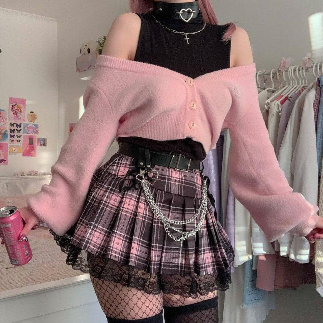 Pastel Goth Cargo Skirt - Y2K Fashion for Aesthetic Outfits