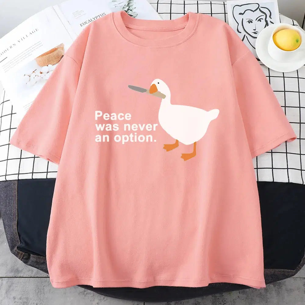 Peace Was Never An Option Tee - Y2K Grunge Aesthetic Cute Top