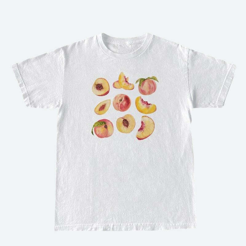 Peaches Tee: Y2K Fashion Cute Top for Coquette & Grunge Aesthetic