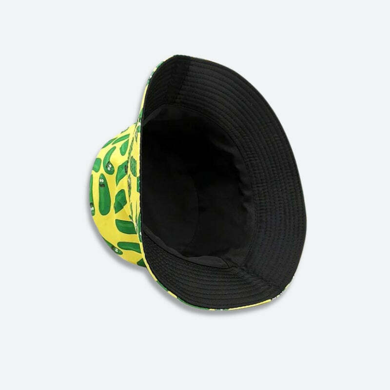 Pickle Rick Bucket Hat - Y2K Fashion, Grunge Aesthetic, Cute Tops