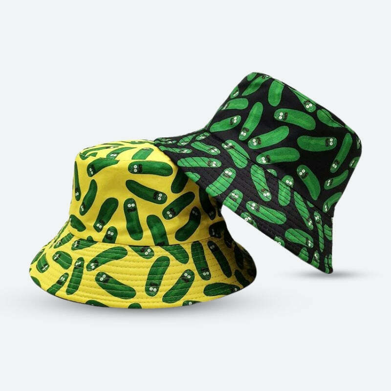 Pickle Rick Bucket Hat - Y2K Fashion, Grunge Aesthetic, Cute Tops