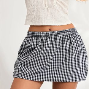 Plaid Bubble Mini Skirt - Y2K Fashion, Grunge Aesthetic, Cute Tops