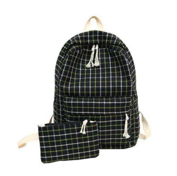 Plaid Pattern Y2K Backpack - Cute Aesthetic Bag for Grunge & Coquette Styles