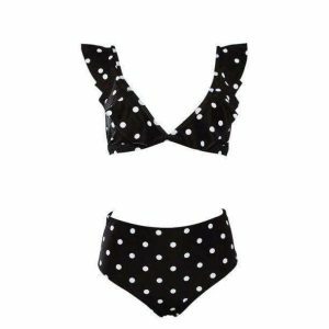 Polka Dot Y2K Swimwear: Cute Tops for Coquette & Grunge Aesthetic