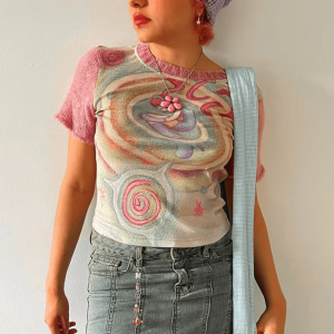 Psychedelic Pastel T-Shirt | Y2K Fashion, Cute Tops, Coquette Aesthetic