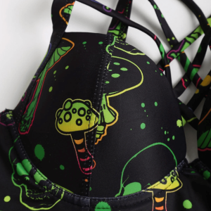 Psychedelic Y2K Swimsuit: Cute Tops for Coquette & Grunge Aesthetic