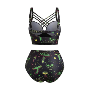 Psychedelic Y2K Swimsuit: Cute Tops for Coquette & Grunge Aesthetic