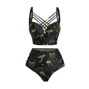 Psychedelic Y2K Swimsuit: Cute Tops for Coquette & Grunge Aesthetic