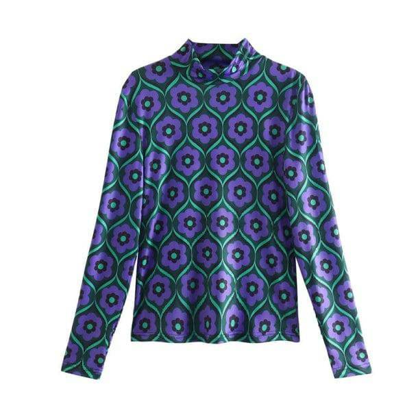 Purple Daisy Long Sleeve Top - Y2K Fashion, Cute Tops & Aesthetic Style