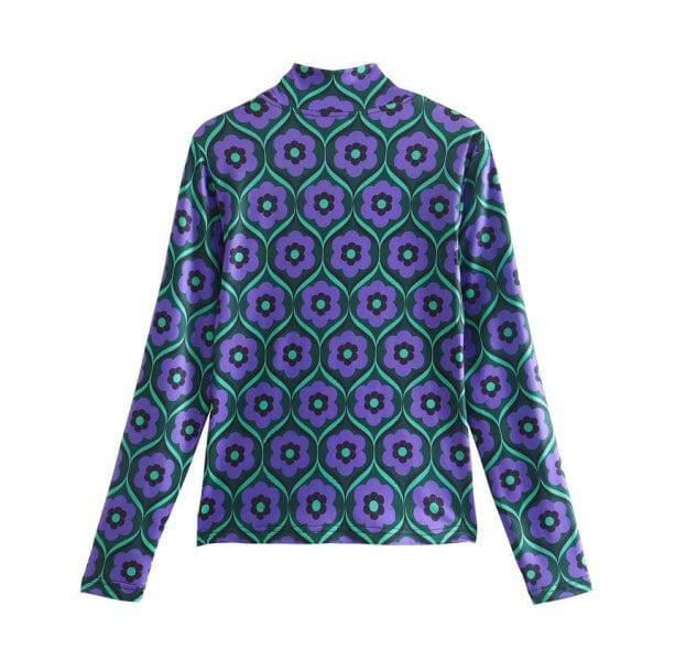 Purple Daisy Long Sleeve Top - Y2K Fashion, Cute Tops & Aesthetic Style