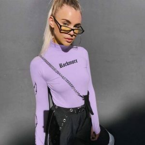 Purple Pastel Turtleneck - Y2K Fashion, Cute Tops, Coquette Aesthetic