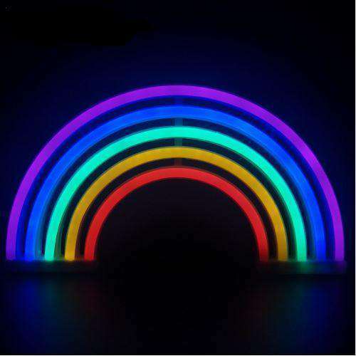 Rainbow Neon Light - Y2K Aesthetic Decor for Cute Tops & Grunge Outfits