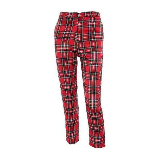 Red Checkered Y2K Pants - Grunge Aesthetic & Coquette Style Outfit