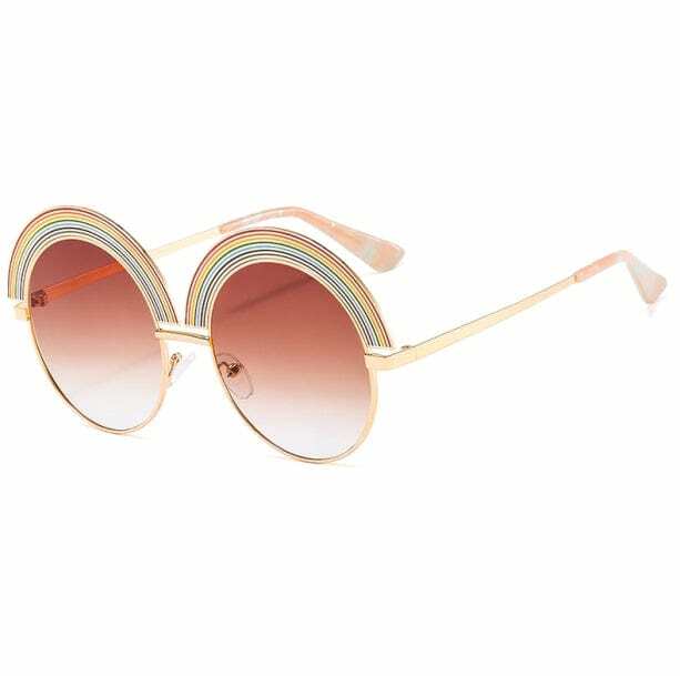 Retro Rainbow Y2K Sunglasses for Coquette & Grunge Aesthetic Looks