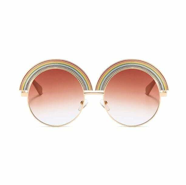 Retro Rainbow Y2K Sunglasses for Coquette & Grunge Aesthetic Looks