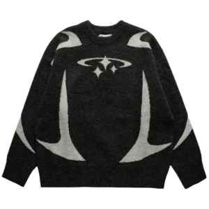 Retro Stars Sweater - Y2K Aesthetic, Grunge Style, Cute Tops