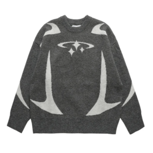 Retro Stars Sweater - Y2K Aesthetic, Grunge Style, Cute Tops