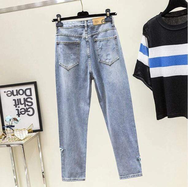 Ripped Vintage Style Jeans for Y2K Fashion, Grunge Aesthetic & More