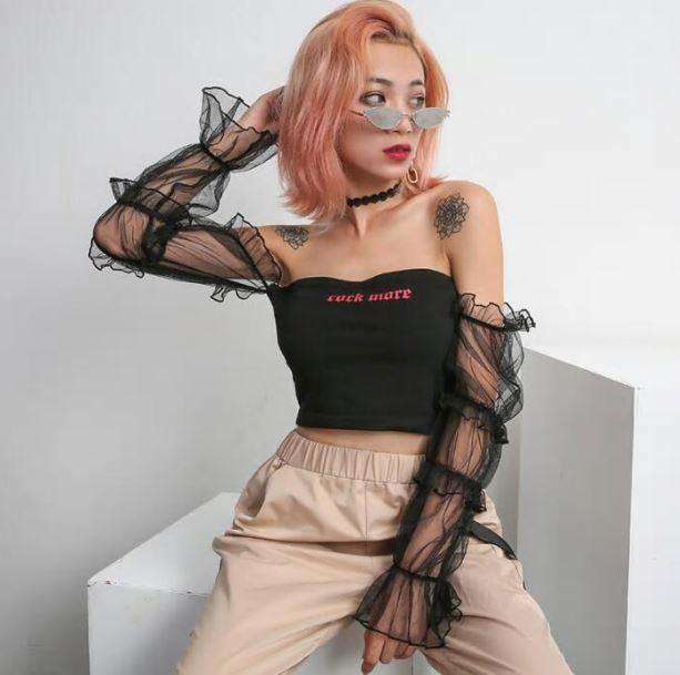 Rock More Top: Y2K Fashion Cute Tops for Coquette & Grunge Aesthetic