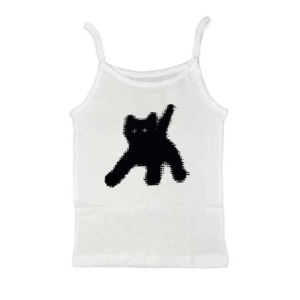 Sad Kitty Crop Top - Y2K Fashion, Grunge Aesthetic, Cute Tops