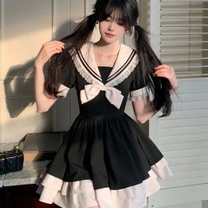 Sailor Collar Mini Dress - Y2K Fashion with Coquette & Grunge Aesthetic