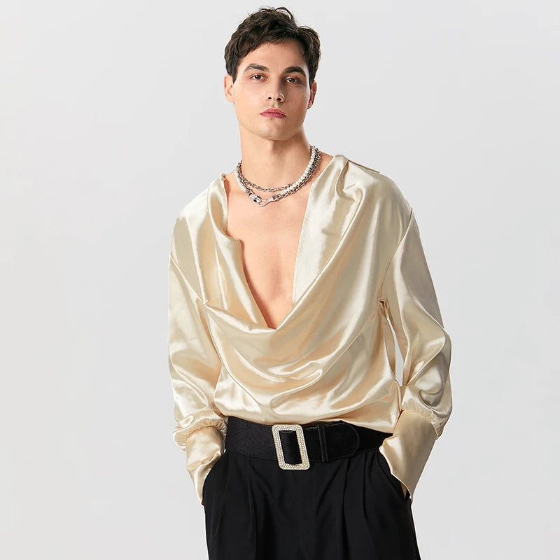 Satin Cowl Neck Top - Y2K Fashion, Coquette Aesthetic, Cute Tops