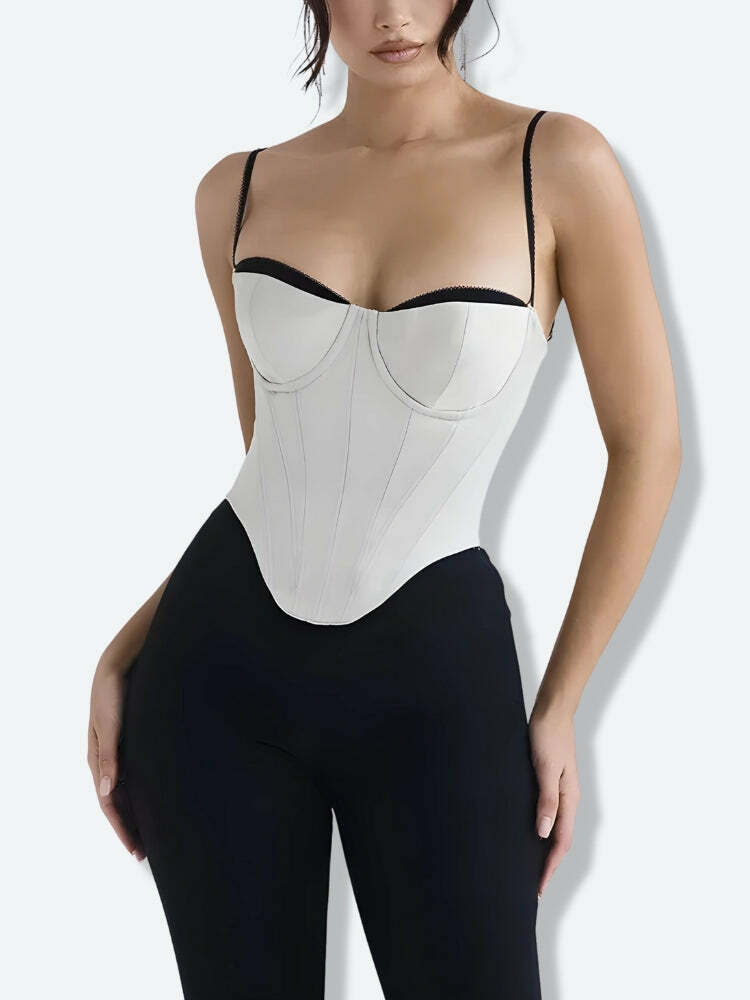 Satin Zip-Up Layered Corset Top for Y2K Fashion & Coquette Aesthetic