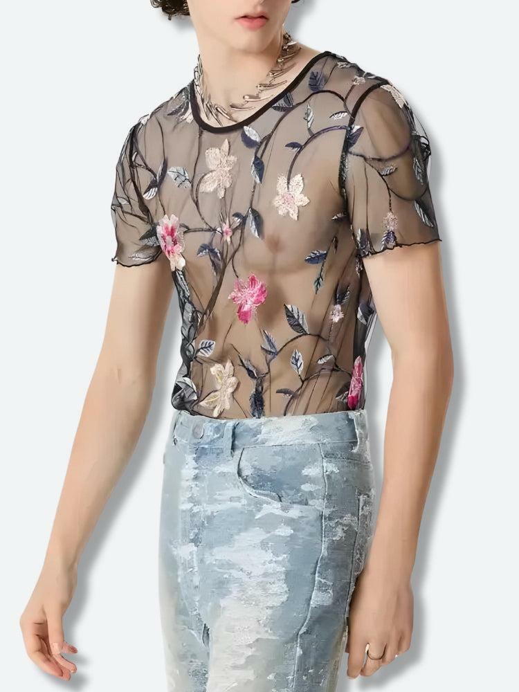 Sheer Floral Top - Y2K Fashion with Coquette & Grunge Aesthetic Vibes