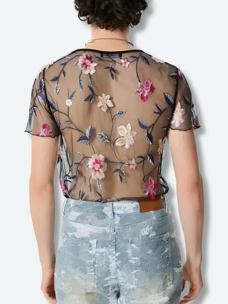 Sheer Floral Top - Y2K Fashion with Coquette & Grunge Aesthetic Vibes