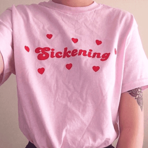 Sickening Y2K Aesthetic Tee: Cute Tops for Coquette & Grunge Styles