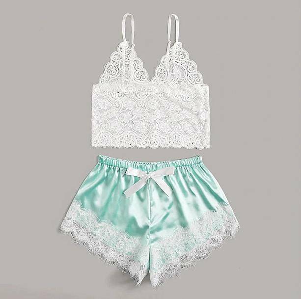 Silky Sweet Y2K Pajama Set - Coquette Aesthetic & Cute Tops