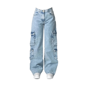 Sky Blue Y2K Street Style Jeans for Grunge and Coquette Aesthetic