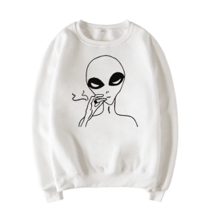 Smoking Alien Jumper - Y2K Fashion, Grunge Aesthetic, Cute Tops