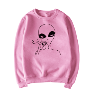 Smoking Alien Jumper - Y2K Fashion, Grunge Aesthetic, Cute Tops