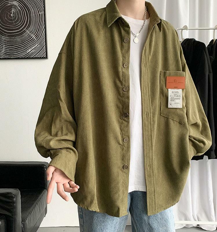 Soft Corduroy Casual Shirt - Y2K Fashion Essential for Aesthetic Outfits