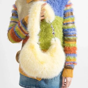 Soft Girl Fluffy Multifunctional Bag - Y2K Aesthetic Must-Have