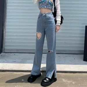 Soft Girl Heart Pants - Y2K Aesthetic, Cute Tops & Grunge Style